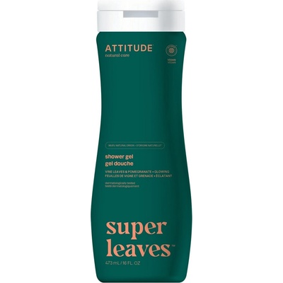 ATTITUDE Гледащ Шампун за Душ, Винлови Листа и Пържа, Super leaves, ATTITUDE