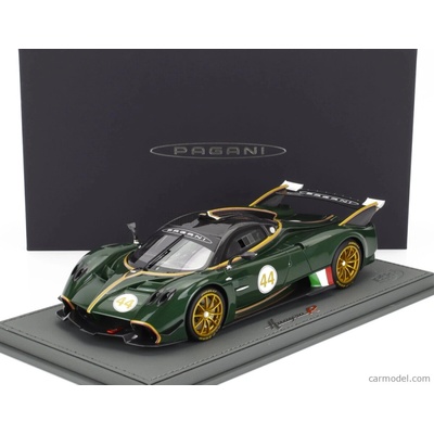 Bbr models Pagani Huayra R N 44 Racing 2021 Con Vetrina With Showcase Verde Smeraldo Zelený Uhlík 1:18