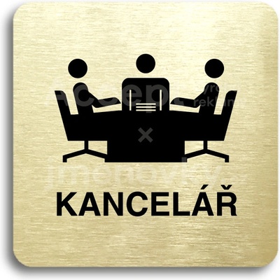 ACCEPT Piktogram kancelář - zlatá tabulka - černý tisk bez rámečku