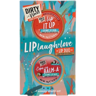 Dirty Works Подаръчен комплект Lip laugh love, 2 части