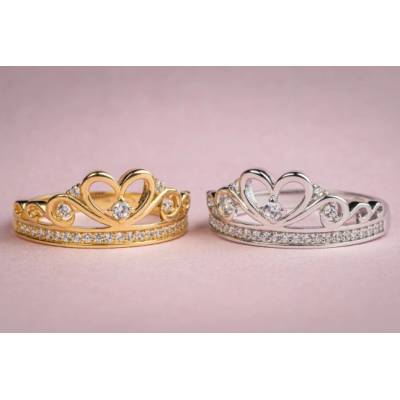 Luxur zajímavý prsten Delphine žluté zlato se zirkony 1211370