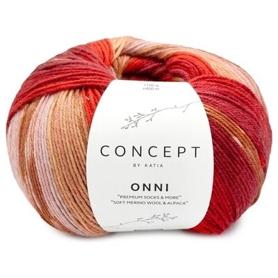ONNI SOCKS Katia Farby ONNI: 404 červená-ružová