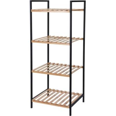 Sconto Regál FOX bambus/čierna, výška 95 cm