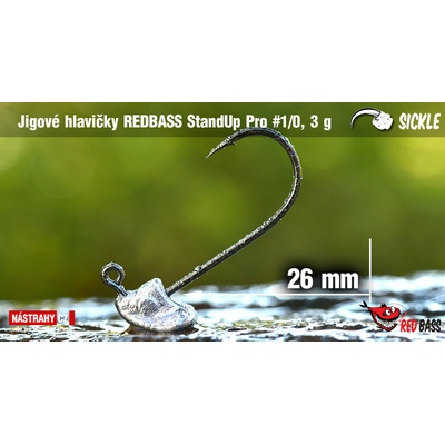 REDBASS Neváznoucí jigová hlava StandUp Pro Sickle vel.1 21 - 27mm 3g 5 ks