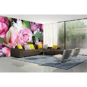 DIMEX ART Самозалепваща се флизелинова фототапета розов букет 375 x 250 см