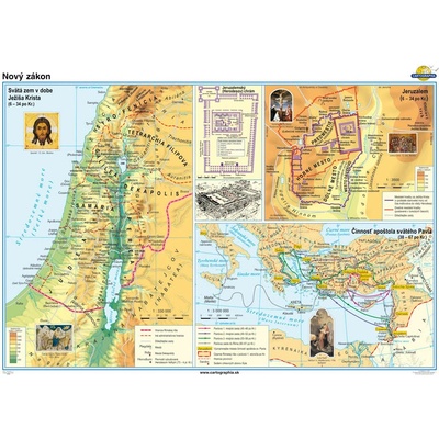 Cartographia Nový zákon Nástenná mapa (160x120 cm), fóliovaná, lištovaná