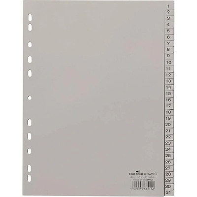 DURABLE plastový, A4, šedý, 1-31