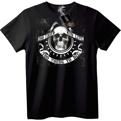NOONEBRAND Тениска Skull 'Твърде бързо, за да живее' - S, White