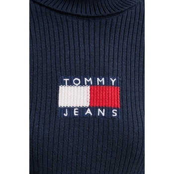 Tommy Hilfiger Пуловер с вълна Tommy Jeans дамски в тъмносиньо с поло DW0DW18678 (DW0DW18678)