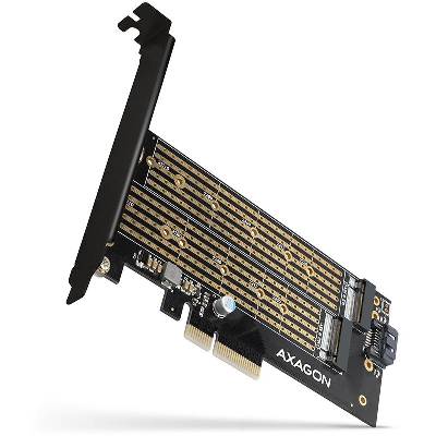 Adaptér Axagon PCEM2-D PCIe NVME + SATA M.2