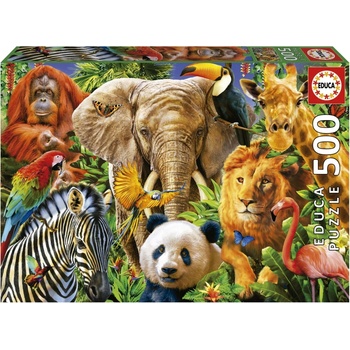 Educa Пъзел Educa - Диви животни, 500 части (EDU19550)