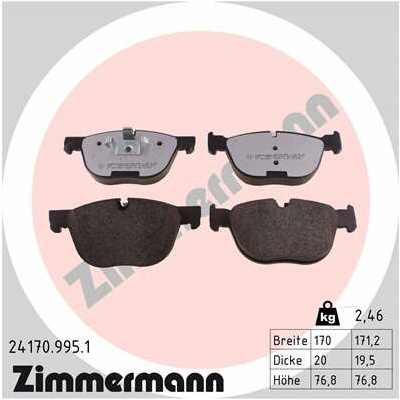 Sada brzdových platničiek, vždy 4 kusy v sade ZIMMERMANN 24170.995.1 (241709951)