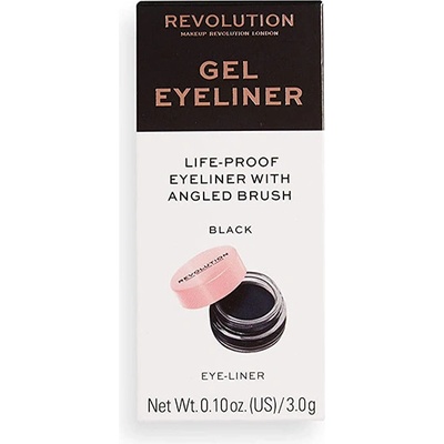 Makeup Revolution Gel Eyeliner Pot With Angled Brush гел очна линия с четка за жени 3 гр