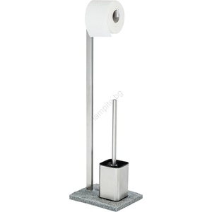 WENKO 20604100 - Четка за WC GRANIT 23x73, 5 cm неръждаема стомана/сатен/сива (WE0059)