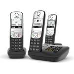 Gigaset Телефон със секретар Gigaset A690A Trio черен (L36852-H2830-B111) Телефонни апарати