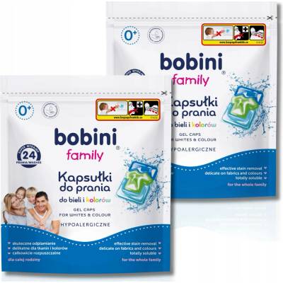 Bobini prací kapsle hypoalergenní univerzální 2 x 24 PD