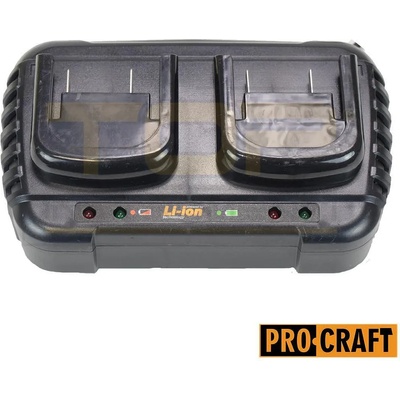 PRO-CRAFT Зарядно устройство 20v, двойно, бързо, procraft 20/2 (uni-4941)