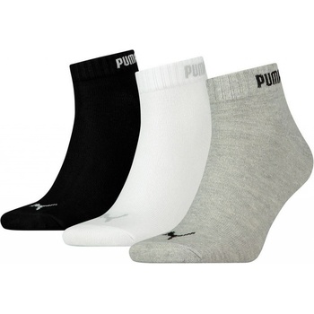 Puma ponožky Quarter-V 3 Pack grey-white-b