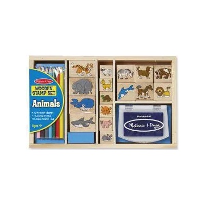 Melissa & Doug Дървени печати с животни, 13798 Melissa and Doug, 000772137980
