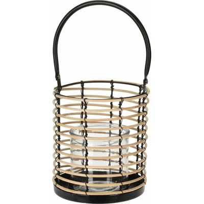 Koopmann Dřevěná lampa s uchem, přírodní, 16 × 30 cm, černá