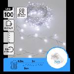 Aigostar Aigostar-LED Външна коледна гирлянда 100xLED/8 функции 3xAA 3, 3m IP44 студено бяла (AI3048)