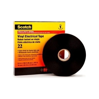3M 22 Scotch Izolační PVC páska, černá, 38 mm x 33 m (7000031345)