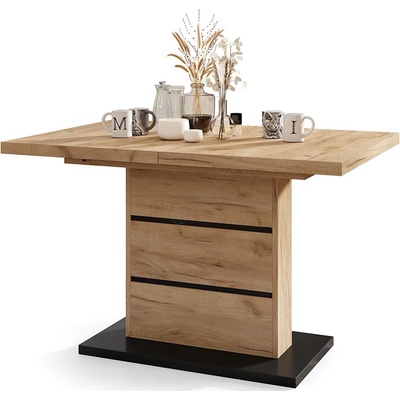 Mazzoni Разтегателна маса за хранене paolo дъб крафт/черен (mz0043)