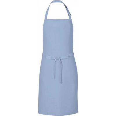 Link Kitchen Wear Univerzální keprová zástěra s laclem a nastavitelným páskem u krku modrá světlá 72 x 85 cm X986