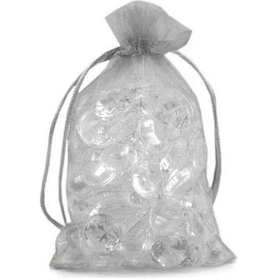 Dárkový pytlík 10x15 cm organza - stříbrná (10 ks)