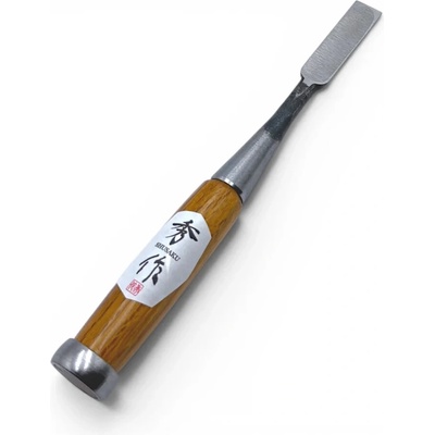 Japonské truhlářské dláto SHUSAKU OIRE NOMI, rukojeť z červeného dubu, 15 mm