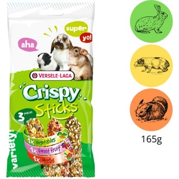 Versele-Laga Crispy Sticks Herbivores Triple Variety Pack 3 ks,165 g