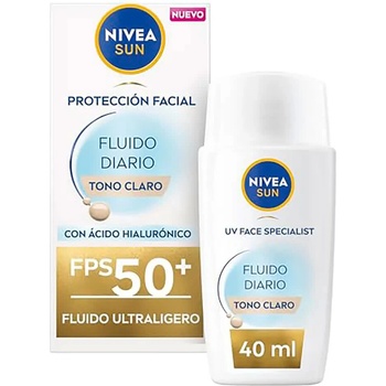 Nivea Sun Daily Fluid SPF50 Light Tone 40ml Facial Sunscreen - Clear