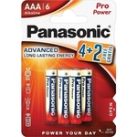 Panasonic pro power батерия с дълъг живот aaa, алкална, 6 бр. /пакет lr03ppg/6bp 4+2f (lr03ppg/6bp 4+2f)
