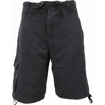 Spiral Stairs Unisex Vintage Cargo Shorts Plain Black Blank Čierna