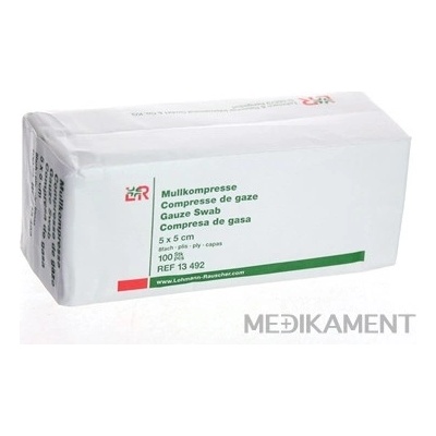 GAZIN KOMPRESY GÁZOVÉ NESTERILNÉ 5 x 5 cm 100 ks