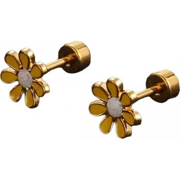 HARAHU Обецa Flower - Златна / Жълта KP21745 (21745)