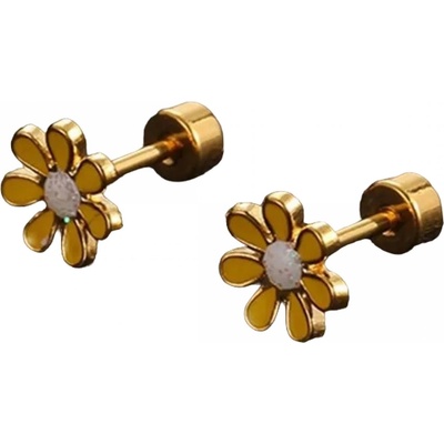 HARAHU Обецa Flower - Златна / Жълта KP21745 (21745)