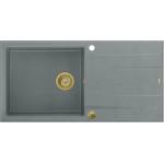Quadron Unique Evan 146 XL вградена композитна мивка сиво-златна 100x50 см (HCQE10050U5_PVDG1_P2O) Мивка за вграждане