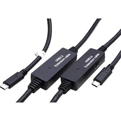InLine 35671C USB 5Gbps (USB 3.0) aktivní kabel USB C(M) - USB C(M), 10m, černý
