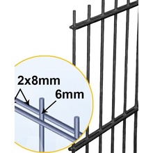 Plotový panel 2D OPTIMAL 8/6/8, bez povrchové úpravy Výška: 1630mm