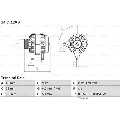0986038950 BOSCH generátor