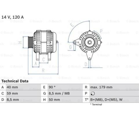 0986038950 BOSCH generátor