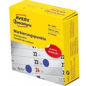Avery Zweckform Marking wheel in dispenser Avery Zweckform, 250 pcs /roll, O19 mm, blue, BLUE