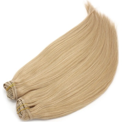Clip in maxi set 43cm pravé ľudské vlasy - REMY 140g - prírodná blond