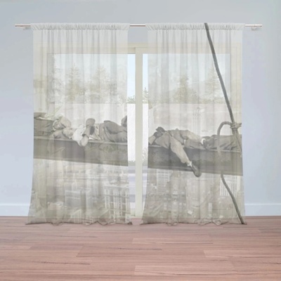 Sablio Záclony Ležiaci murári na traverze: 2ks 150x250cm