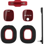 Logitech Аксесоари за слушалки Astro A40 TR Mod Kit (939-001545), включва звукоизолиращ микрофон / подплатена лента за глава / шумоизолиращи възглавици / силиконови прегради, червени (939-001545)