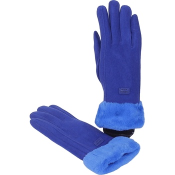 Image 1 of Дамски ръкавици в синьо с меко пухче