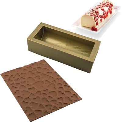 Silikomart Форма за торти Magic Love с текстурирана подложка за декорация 2 части (25.072.99.0063)