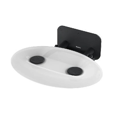 Ravak Ovo P II Sprchové sedadlo Clear/Black, 41x35 cm čierna/číra B8F0000056