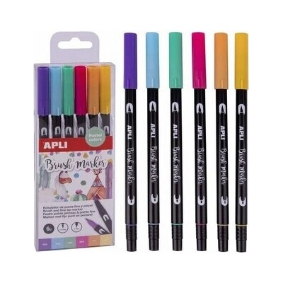 Apli Brush Duo sada fixiek - pastelové farby 6 ks